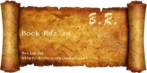 Bock Róza névjegykártya